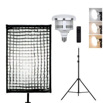 Комплект студійного світла Софтбокс із сотами 50х70 см + LED-лампою 150W з пультом і штатив, Регулювання світла S175 фото