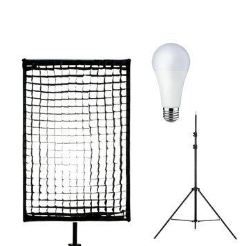 Комплект постійного світла: софтбокс із сотами 50&times;70 см, LED лампа Lemanso 25W (25 Вт), штатив S187 фото